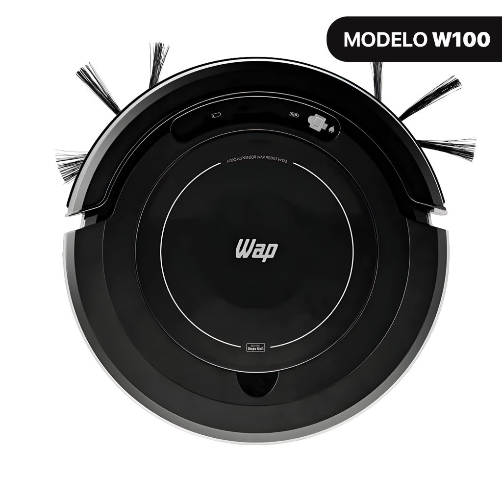 Robô Aspirador WAP Robot W100 3 em 1 (Varre, Aspira e Passa Pano)