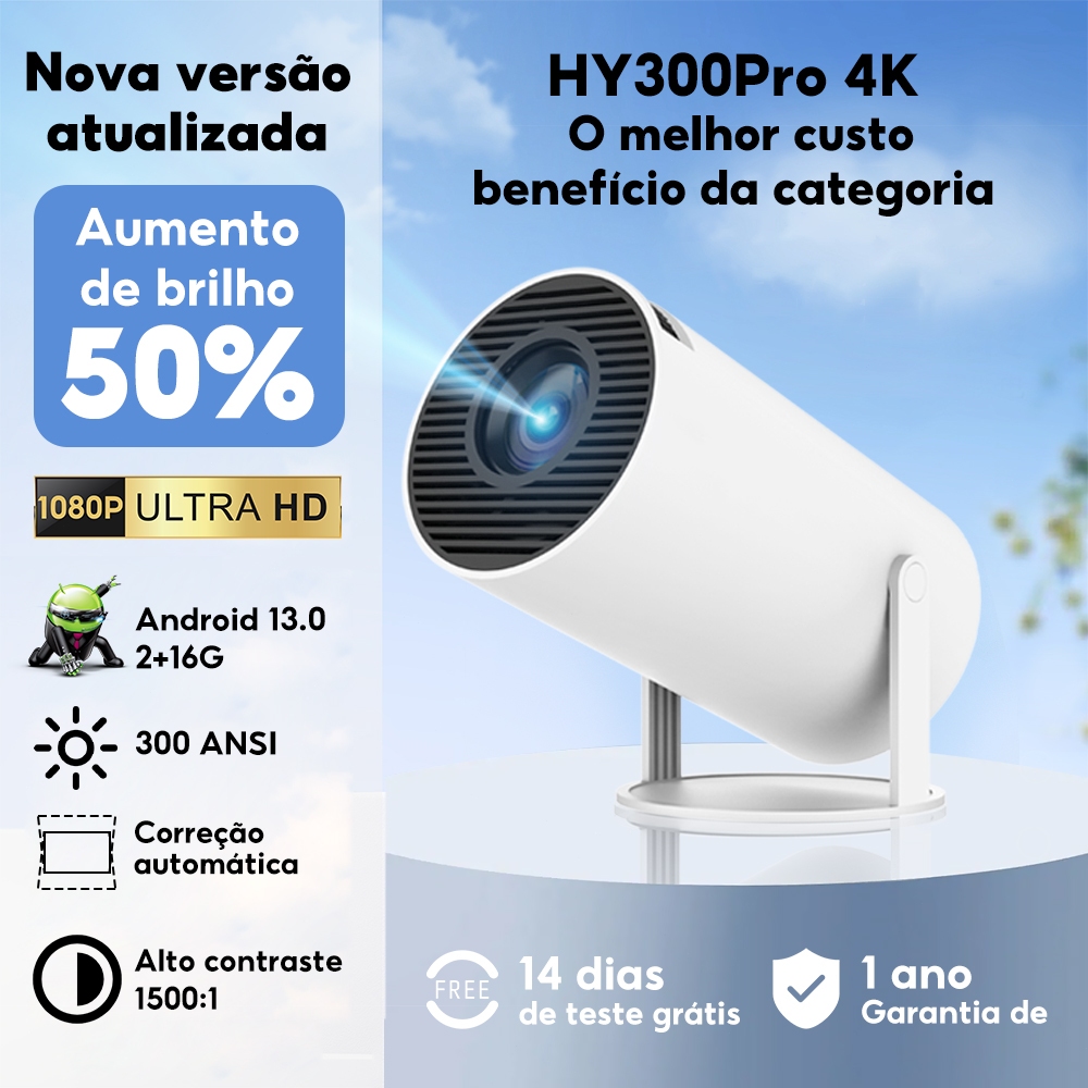 Mini Projetor Portátil Smart Magcubic HY300 4K Android