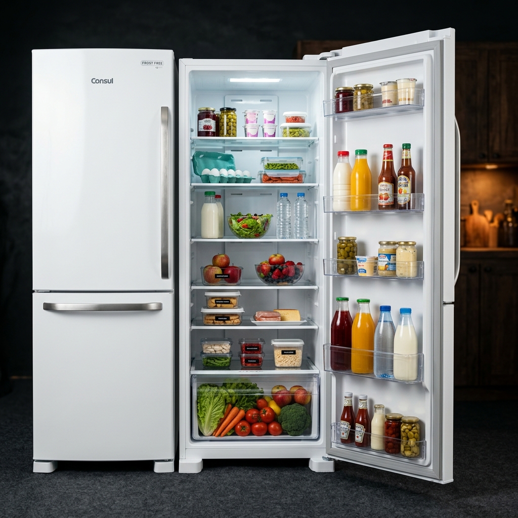 Geladeira Consul CRM44MK 377L aberta